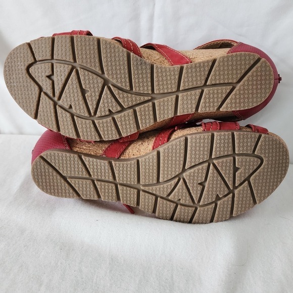 Earth Origins Kendra Red Lace Up Gladiator Sandals Open Toe Wedge 9.5M - Picture 6 of 6